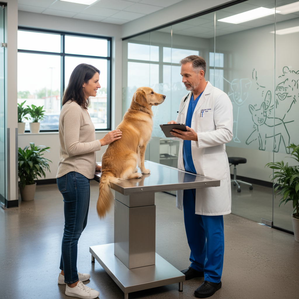 Pet Owner Preparing for Visit Consultation