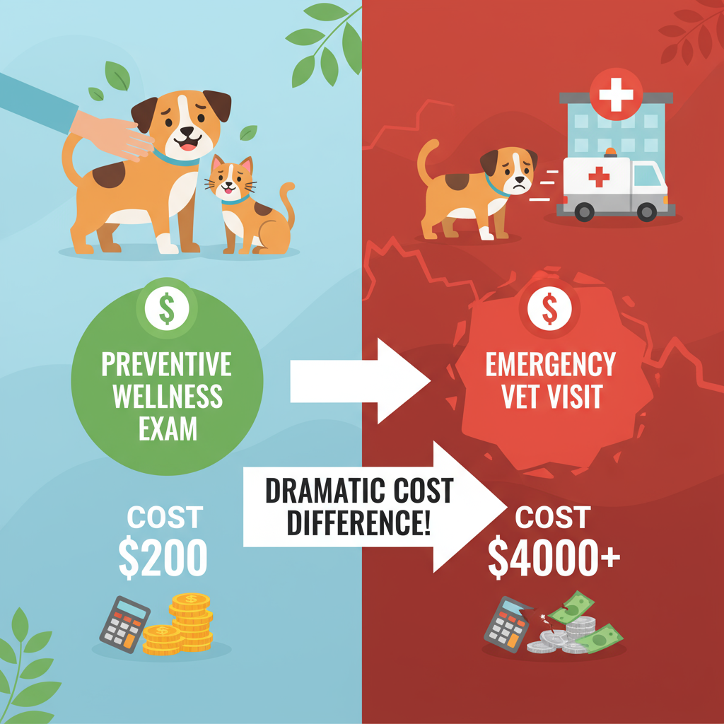 Wellness Exam Cost vs Emergency Visit Cost Comparison