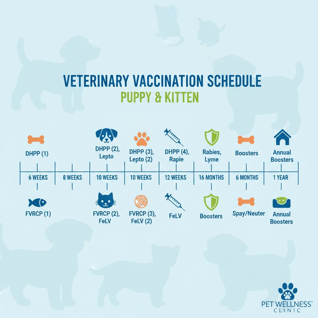 et checkup and vaccination schedule chart for puppies and kittens first year